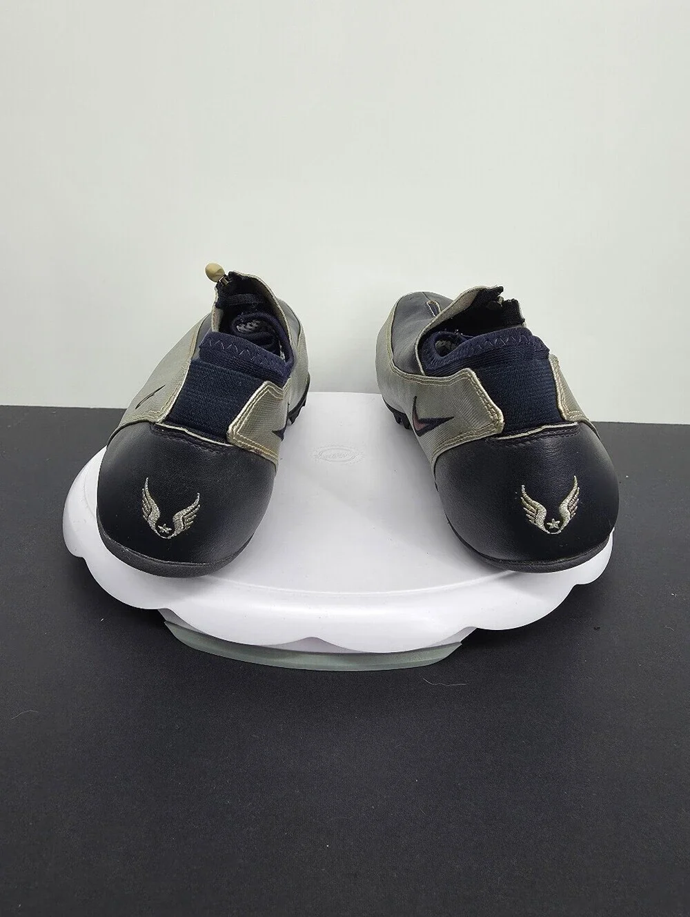 Vintage 2001 Nike Zoom Celar Zipper Shroud Track Spikes Silver Navy Men 13 47.5